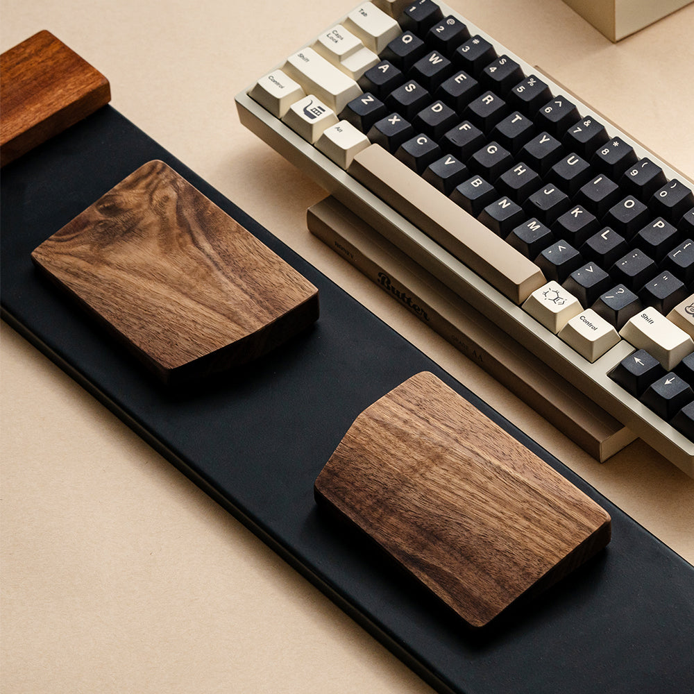 Computer Keyboard Handle Walnut wood keyboard handle 60 / 82 / 84 / 87 / 108 keys size customiz ...